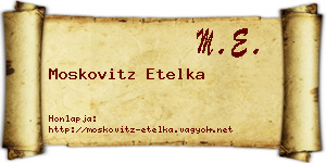 Moskovitz Etelka névjegykártya